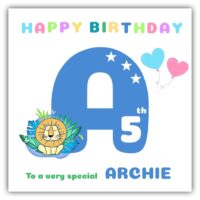 personalised kids HB letter add archie